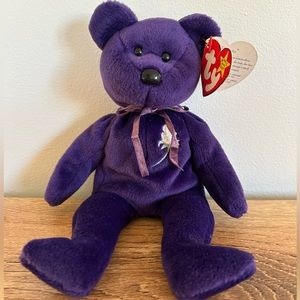 RARE TY Purple Beanie Baby Princess Diana